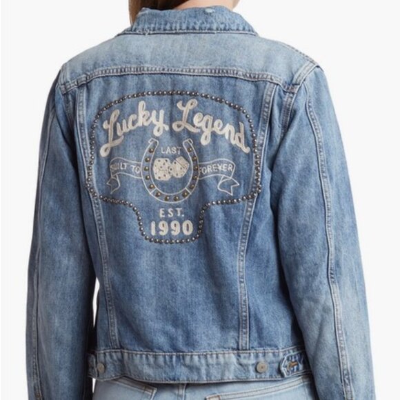 Lucky Brand Legend Embellished Denim Jacket (XS) - Picture 1 of 3